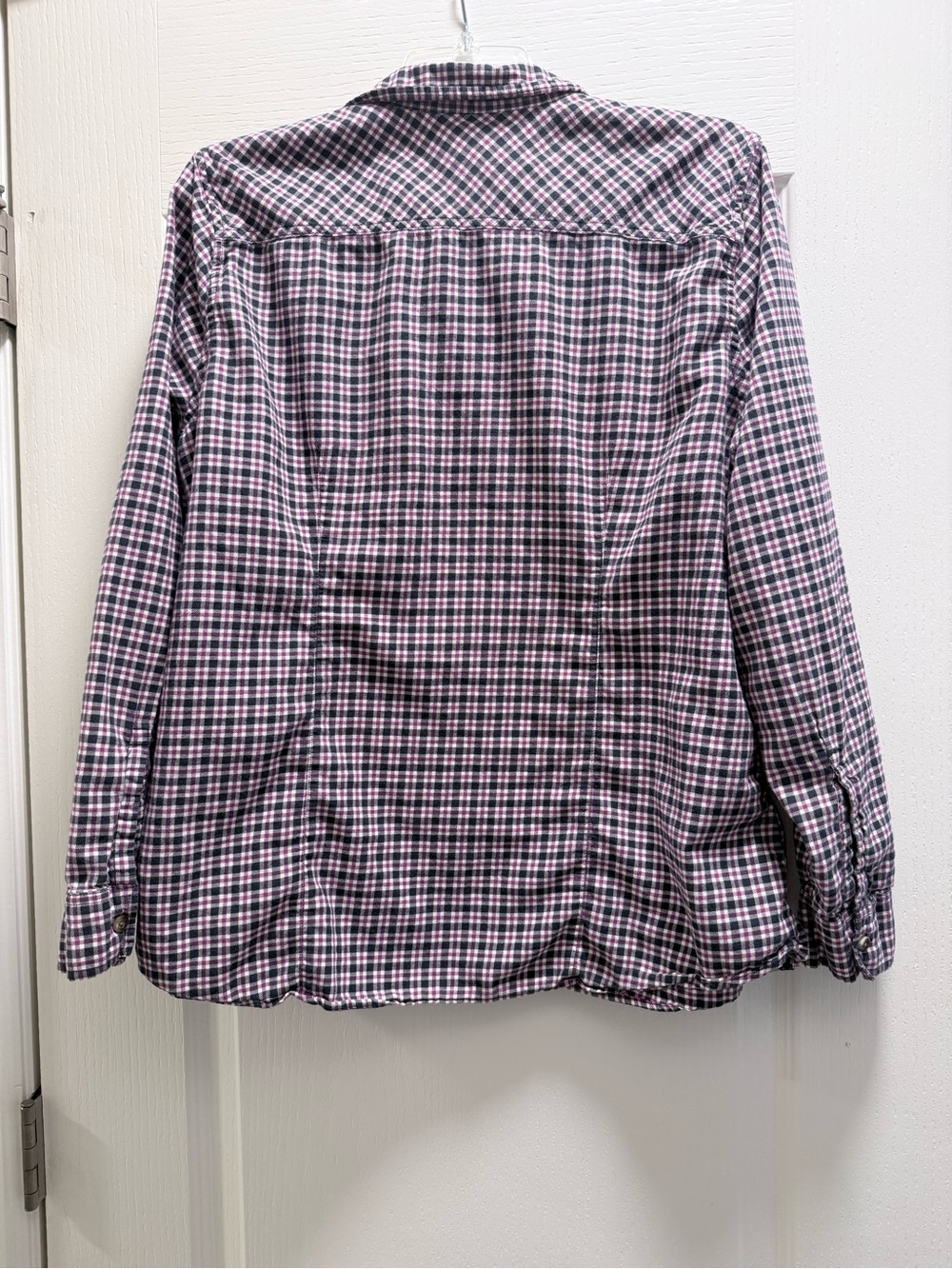 Eddie Bauer Pink and Black Plaid Button-Down Shirt - Picture 3 of 5